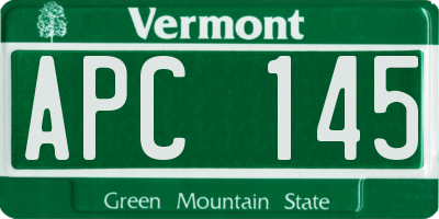 VT license plate APC145