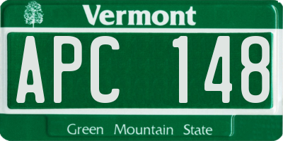 VT license plate APC148