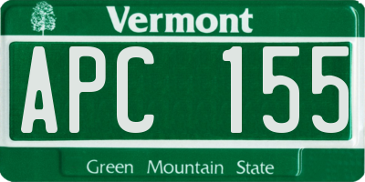 VT license plate APC155