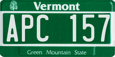 VT license plate APC157