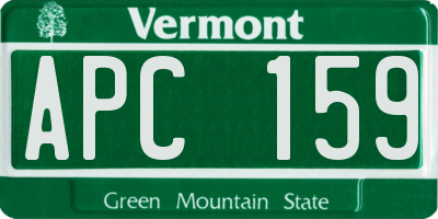 VT license plate APC159