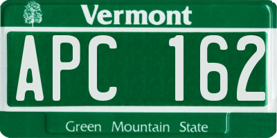 VT license plate APC162