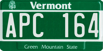 VT license plate APC164