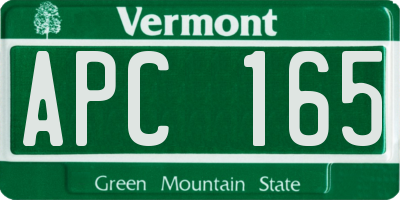 VT license plate APC165