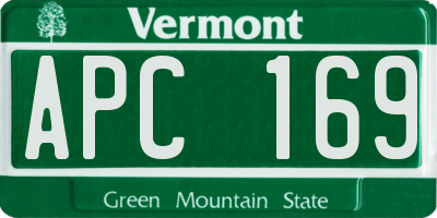 VT license plate APC169