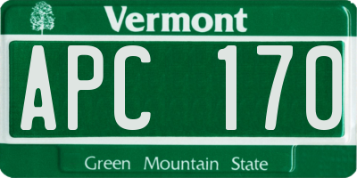 VT license plate APC170