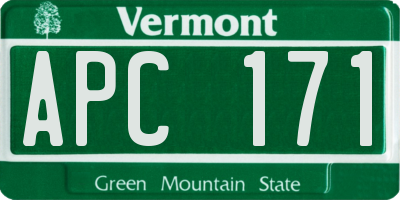 VT license plate APC171