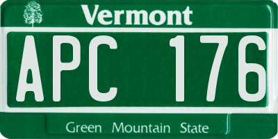 VT license plate APC176