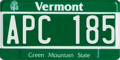VT license plate APC185
