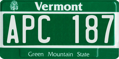 VT license plate APC187