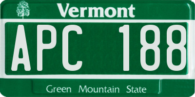 VT license plate APC188