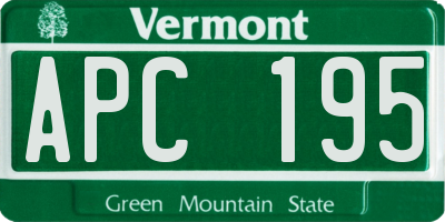 VT license plate APC195