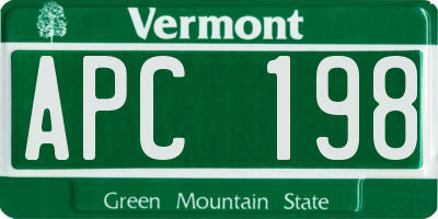 VT license plate APC198