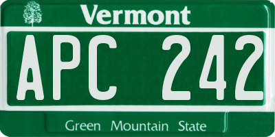 VT license plate APC242
