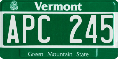 VT license plate APC245