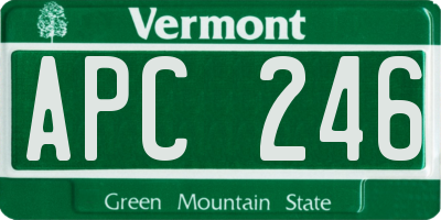 VT license plate APC246