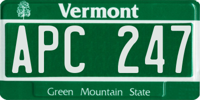 VT license plate APC247