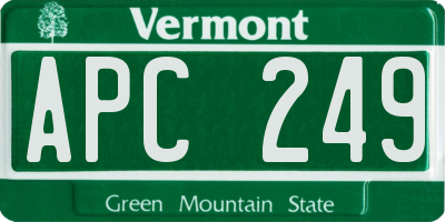 VT license plate APC249