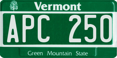 VT license plate APC250