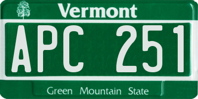 VT license plate APC251