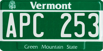 VT license plate APC253