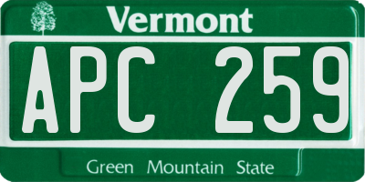VT license plate APC259