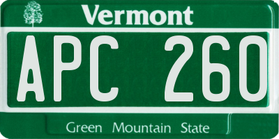 VT license plate APC260