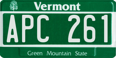 VT license plate APC261