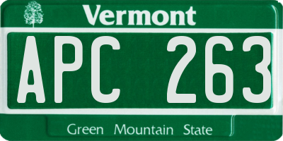 VT license plate APC263