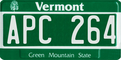 VT license plate APC264