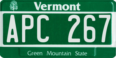 VT license plate APC267