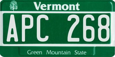 VT license plate APC268