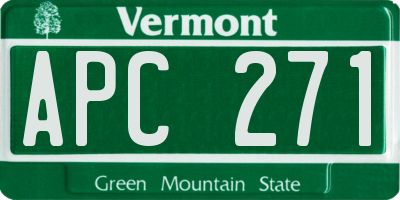 VT license plate APC271