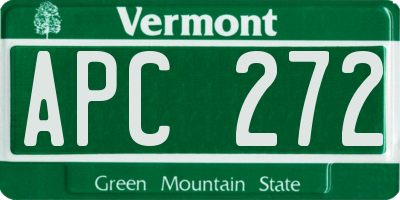 VT license plate APC272