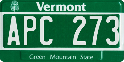 VT license plate APC273
