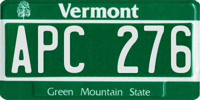 VT license plate APC276