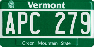 VT license plate APC279
