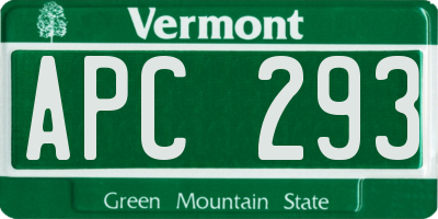 VT license plate APC293