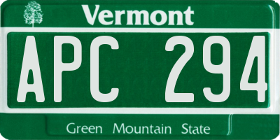 VT license plate APC294