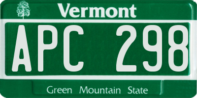 VT license plate APC298