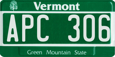 VT license plate APC306