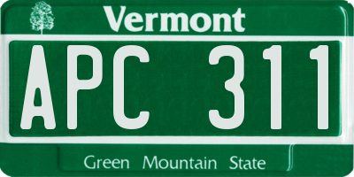 VT license plate APC311