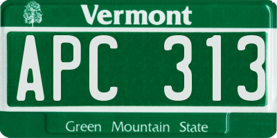 VT license plate APC313