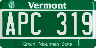 VT license plate APC319
