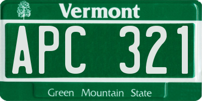VT license plate APC321