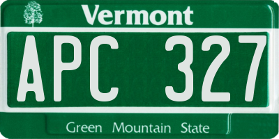 VT license plate APC327