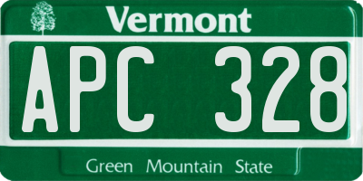VT license plate APC328