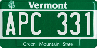 VT license plate APC331