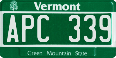 VT license plate APC339