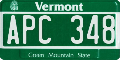 VT license plate APC348